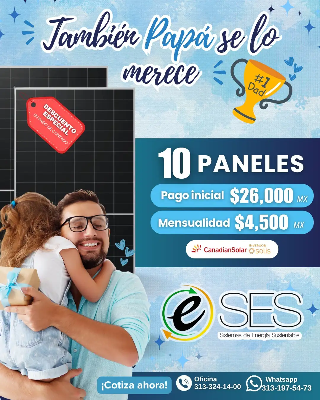 Paquete de 10 paneles solares - Promoción Junio 2026