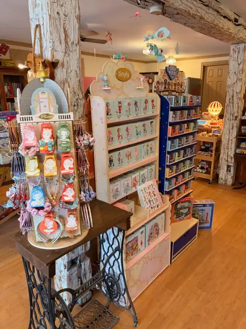 Clover Hill Toy Co. Store Interior with rustic white wooden beams